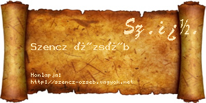 Szencz Özséb névjegykártya